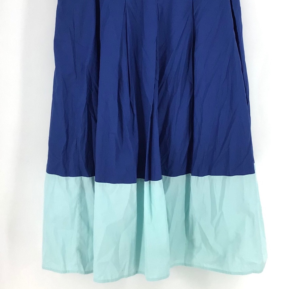 Boden Blue Colorblock Beatrice Flare Midi Skirt - Picture 6 of 6